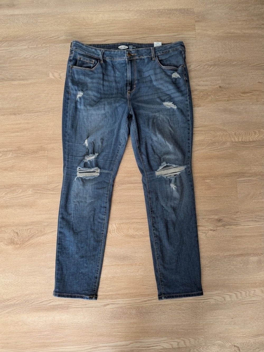 Old Navy Distressed Dark Blue Skinny Jeans